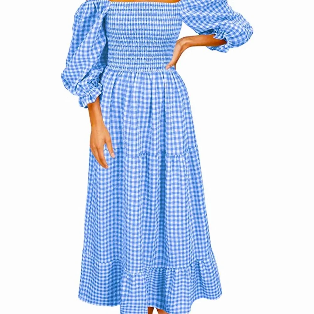 Boho Puff Sleeve Dress - Picture 1 of 5